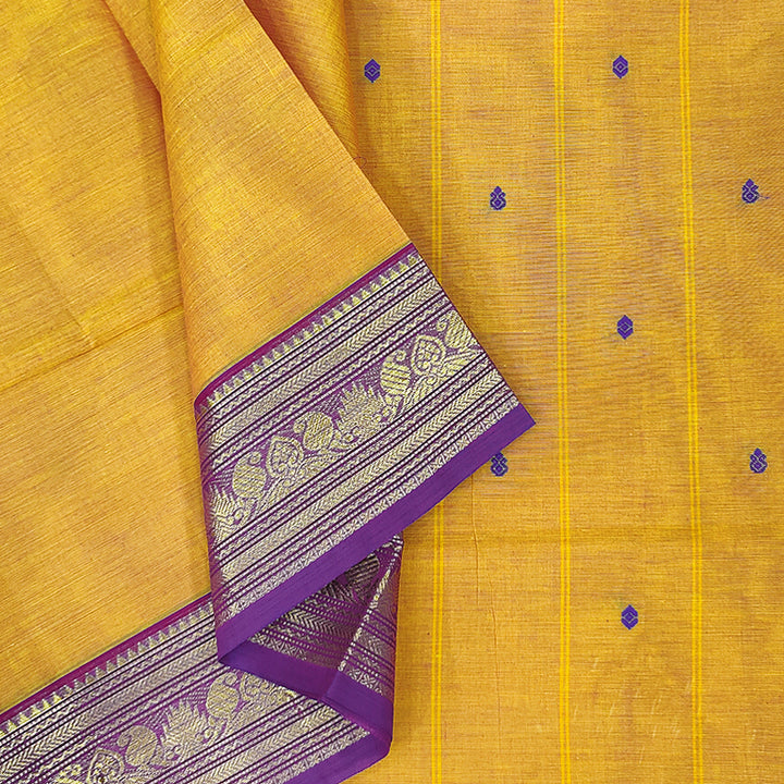 Hayagrivas Mustard Yellow Handloom Chettinad Cotton Saree SSCKBF86F1-53