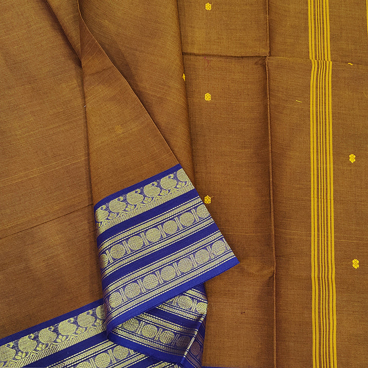 Hayagrivas Brown Handloom Chettinad Cotton Saree SSCKBF86F1-19