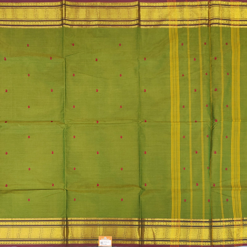 Hayagrivas Sampanga Green Handloom Chettinad Cotton Saree SSCKBF86F1-68