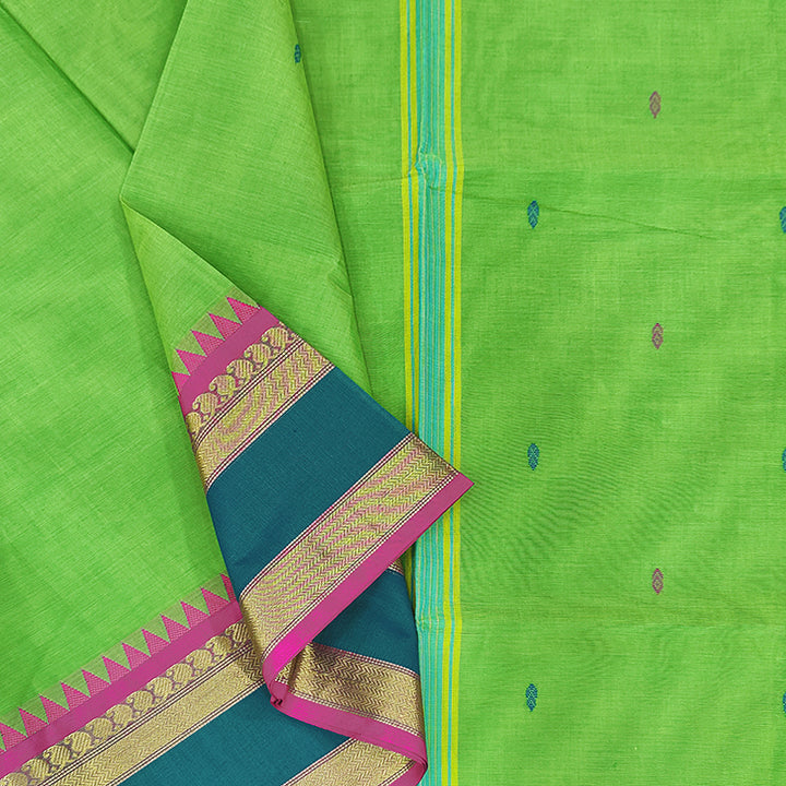 Hayagrivas Parrot Green Handloom Chettinad Cotton Saree SSKBF86F1-119