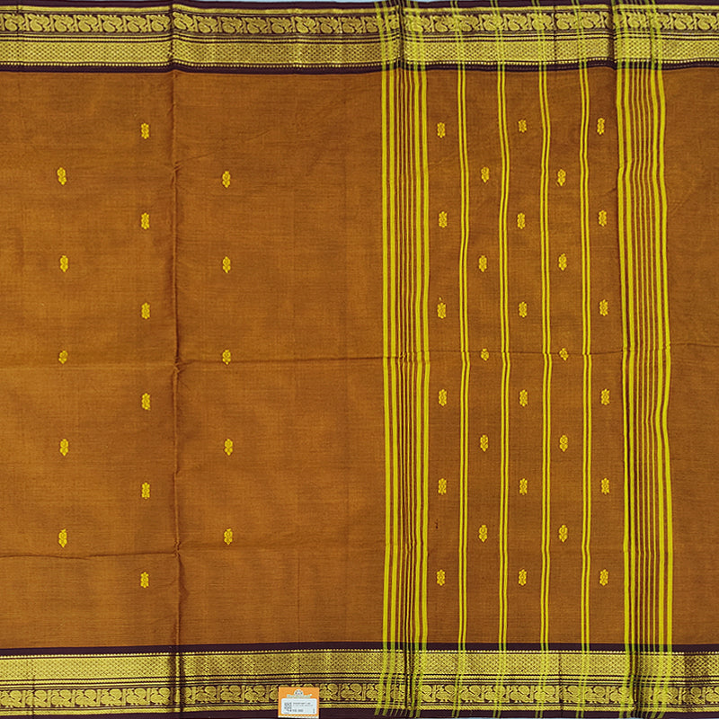 Hayagrivas Deep Mustard Handloom Chettinad Cotton Saree SSCKBF86F1-60