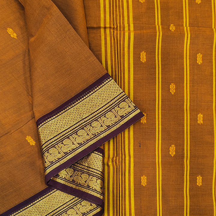 Hayagrivas Deep Mustard Handloom Chettinad Cotton Saree SSCKBF86F1-60