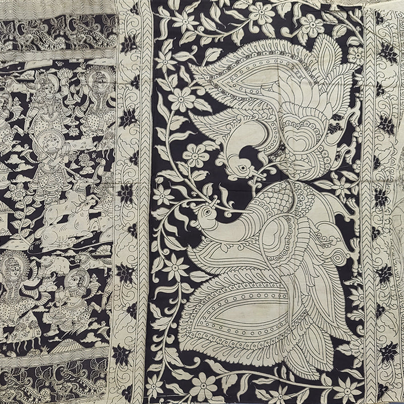 Hayagrivas Sandal Kalamkari Cotton Saree KSBE107B1-41