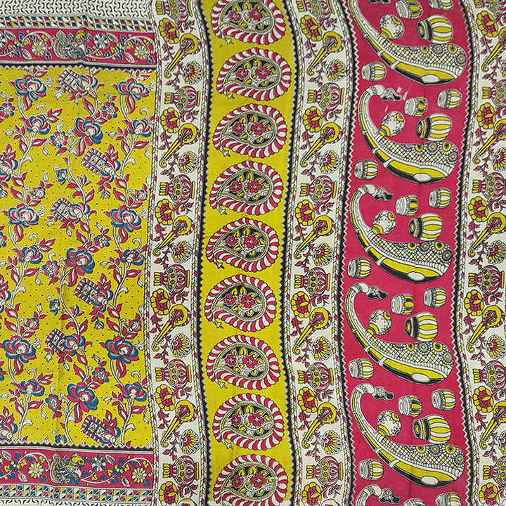 Hayagrivas Mustard Kalamkari Cotton Saree SSCBF15D10-14