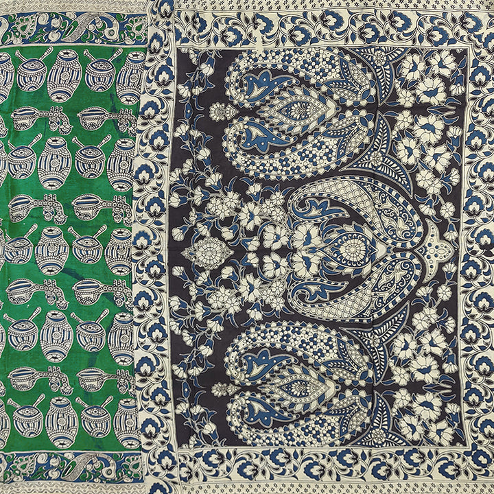 Hayagrivas Green Kalamkari Cotton Saree SSCBF73E2-10