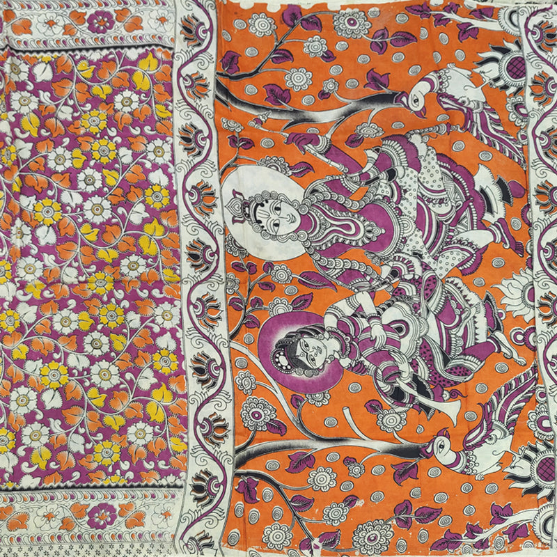 Hayagrivas Multicolour Kalamkari Cotton Saree SSCBF73E2-4