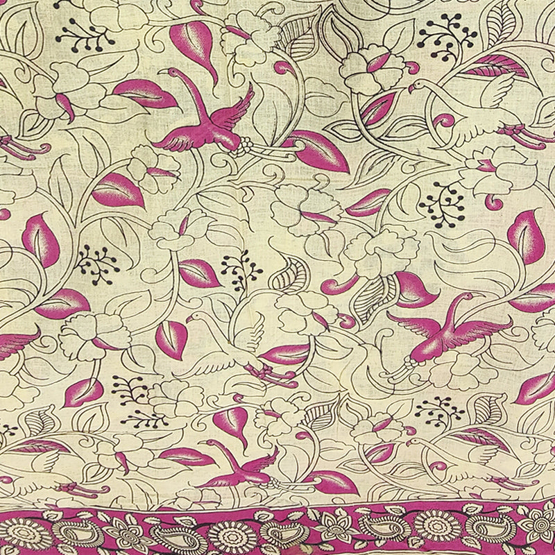 Hayagrivas Purple Kalamkari Cotton Saree SSCBF73E1-9