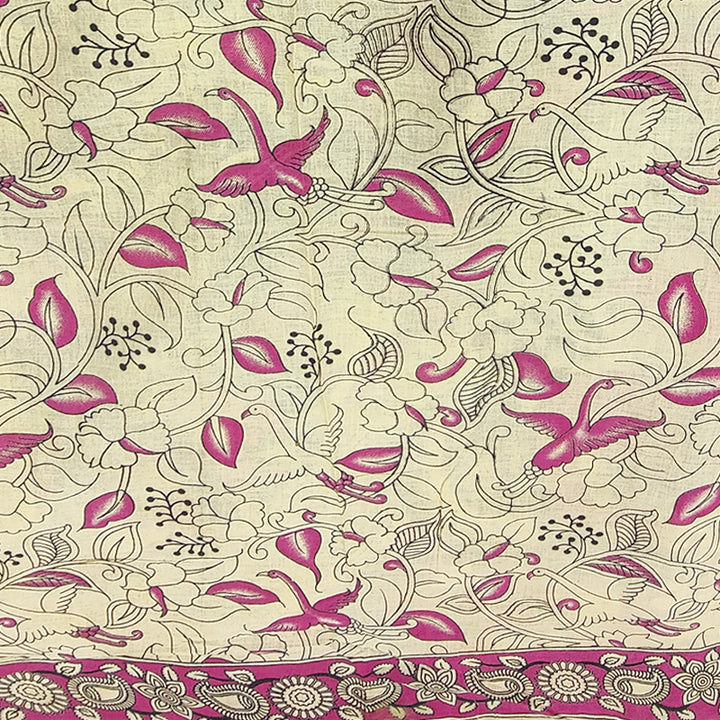 Hayagrivas Purple Kalamkari Cotton Saree SSCBF73E1-9