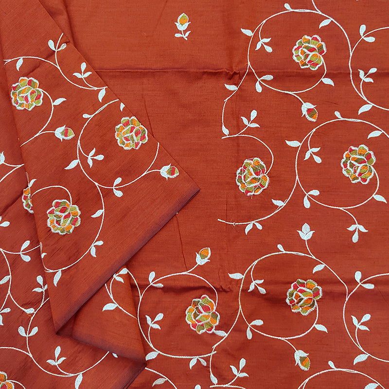 Hayagrivas Rust Orange Fancy Cotton Saree KBE2167A4-44