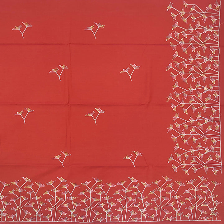 Hayagrivas Rust Orange Fancy Cotton Saree KBE2167A1-41