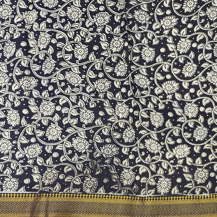 Hayagrivas Blue Pure Chanderi Cotton Saree KBE2212B20-3