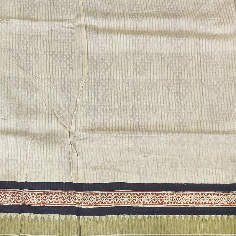Hayagrivas Beige Pure Chanderi Cotton Saree KSBE107B7-25