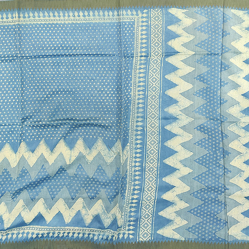 Hayagrivas Sky Blue Pure Chanderi Cotton Saree KSBE107B7-23