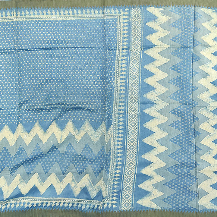Hayagrivas Sky Blue Pure Chanderi Cotton Saree KSBE107B7-23