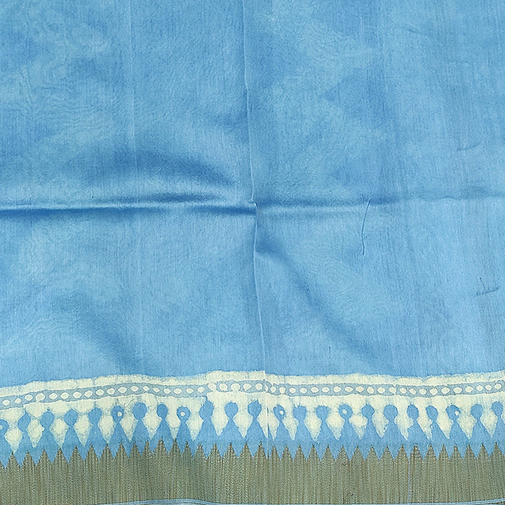 Hayagrivas Sky Blue Pure Chanderi Cotton Saree KSBE107B7-23