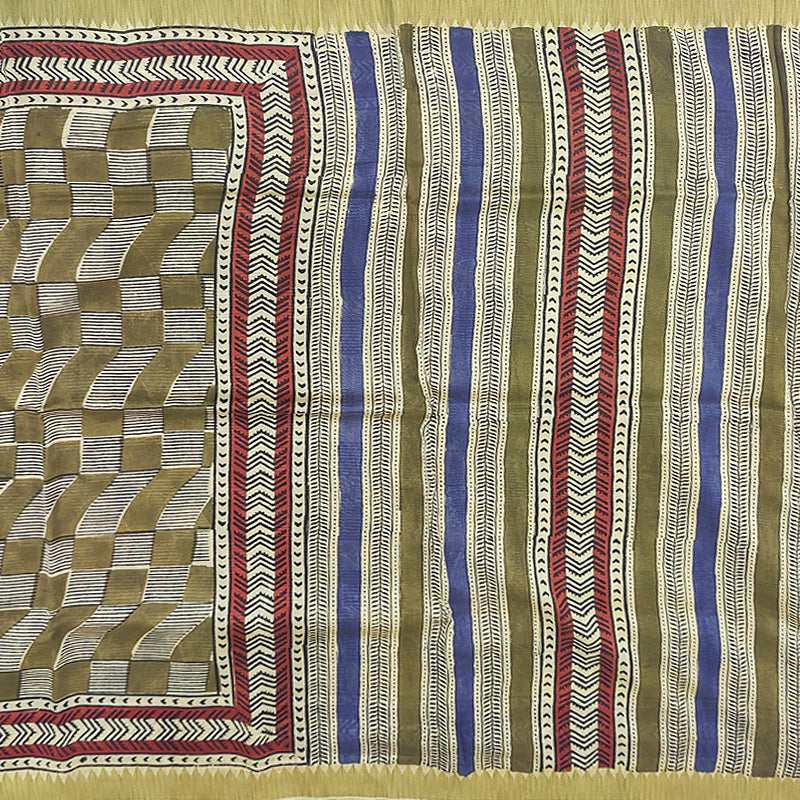 Hayagrivas Khaki Brown Pure Chanderi Cotton Saree KSBE107B7-26