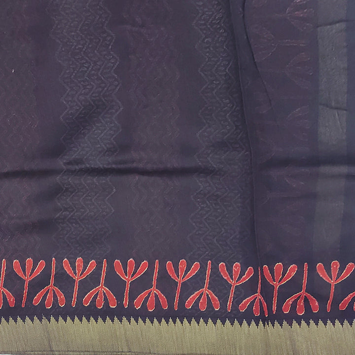 Hayagrivas Black Pure Chanderi Cotton Saree KSBE107B7-12