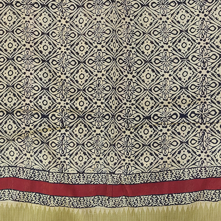 Hayagrivas Sandal Pure Chanderi Cotton Saree KBE1169I1-14