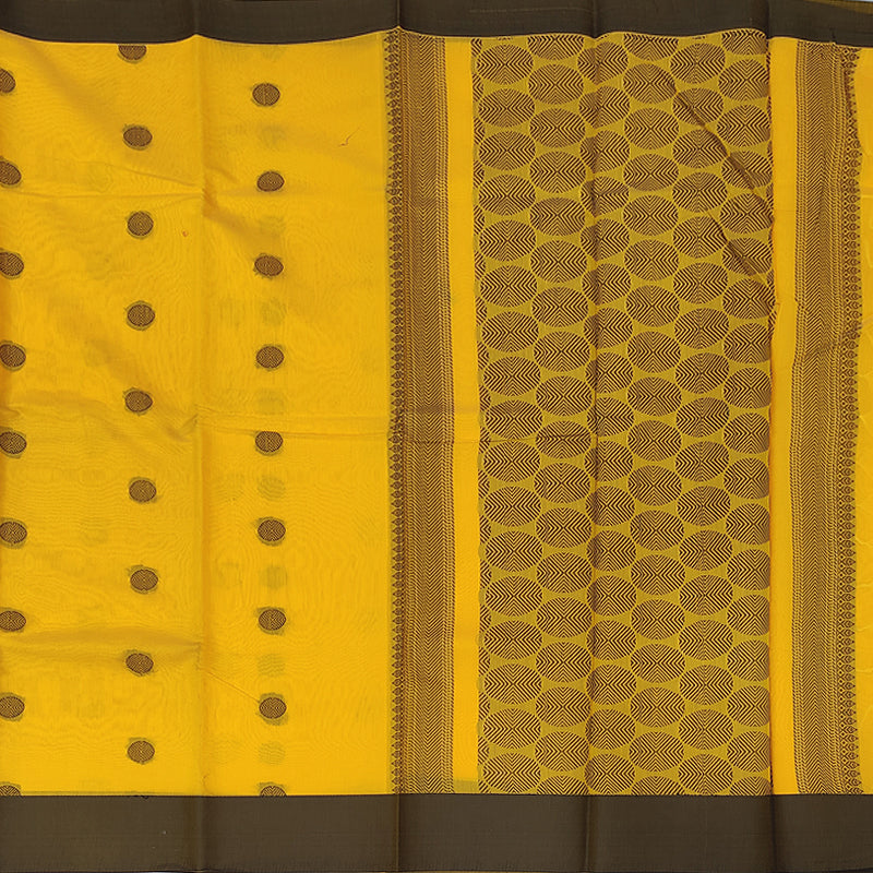 Hayagrivas Turmeric Yellow Pure Cotton Saree BBD1126K2-13