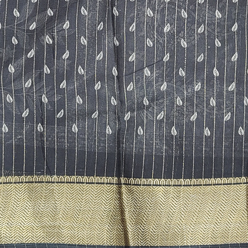 Hayagrivas Grey Fancy Cotton Saree KBE2211A3-7