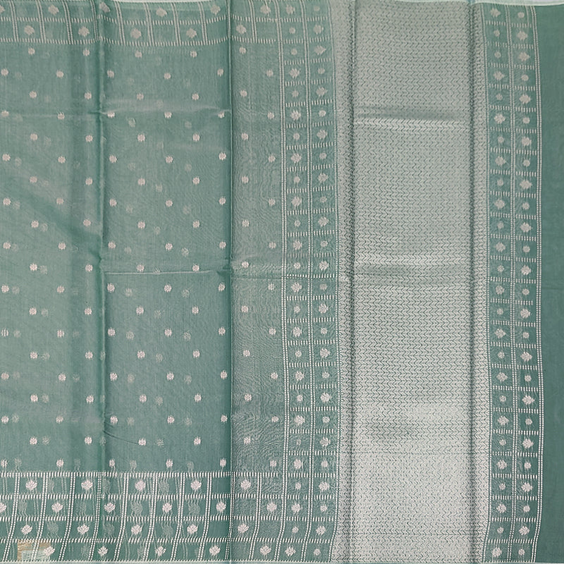 Hayagrivas Light Green Fancy Kora Cotton Saree KBE93D5-3