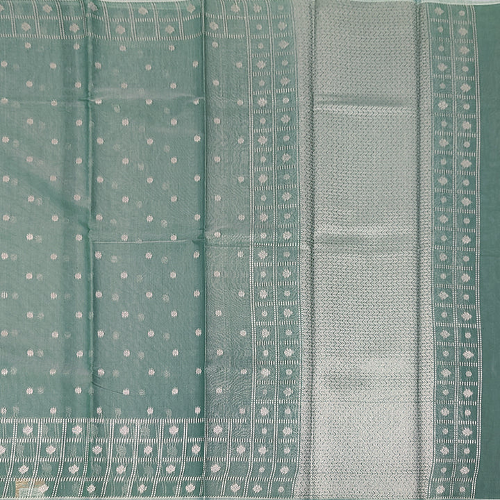 Hayagrivas Light Green Fancy Kora Cotton Saree KBE93D5-3