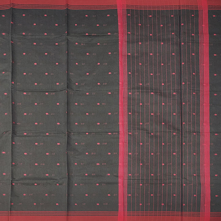 Hayagrivas Black Pure Cotton Saree KBE2383B3-4