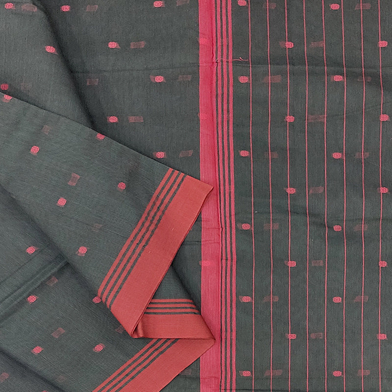 Hayagrivas Black Pure Cotton Saree KBE2383B3-4