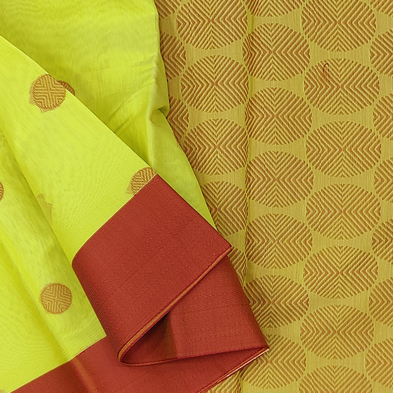 Hayagrivas Neon Green Pure Cotton Saree BBD1126K2-11
