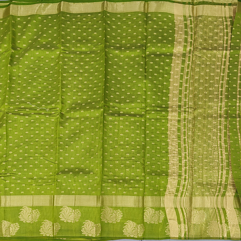 Hayagrivas Parrot Green Fancy Cotton Saree KBE2232B2-1