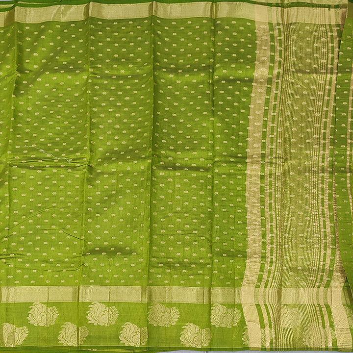Hayagrivas Parrot Green Fancy Cotton Saree KBE2232B2-1