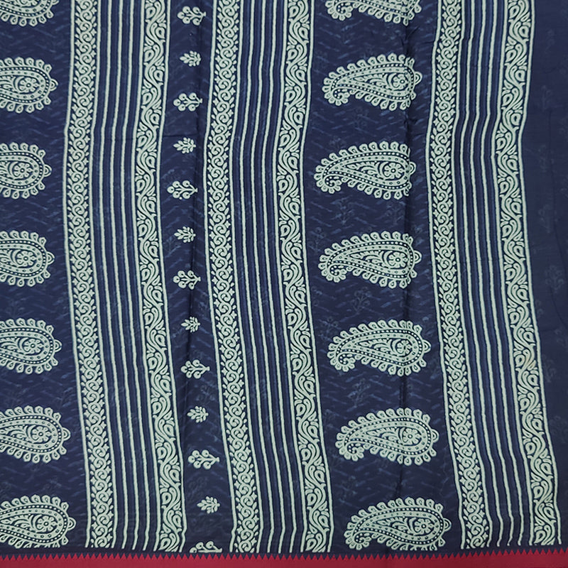 Hayagrivas Indigo Blue Pure Cotton Saree KBE2544C2-7