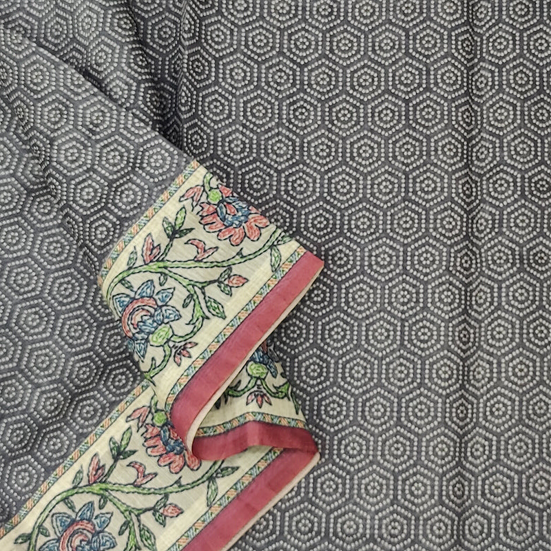 Hayagrivas Grey Fancy Cotton Saree KBE2544C17-1