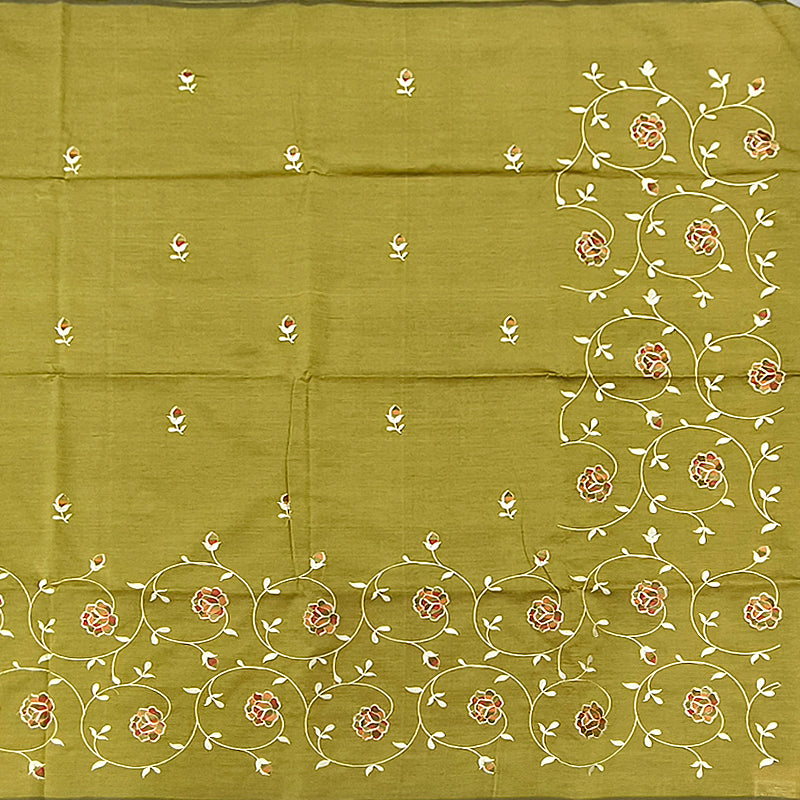 Hayagrivas Olive Green Fancy Cotton Saree KBE2167A4-27