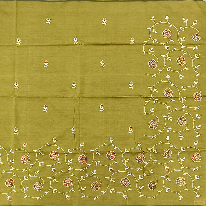 Hayagrivas Olive Green Fancy Cotton Saree KBE2167A4-27