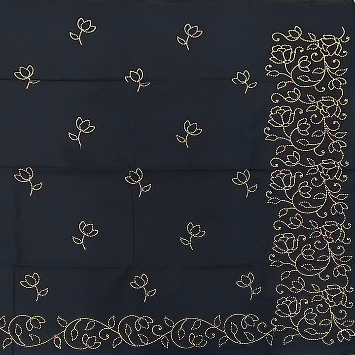 Hayagrivas Black Fancy Cotton Saree KBE2167A1-8