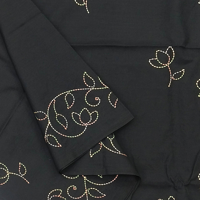 Hayagrivas Black Fancy Cotton Saree KBE2167A1-8