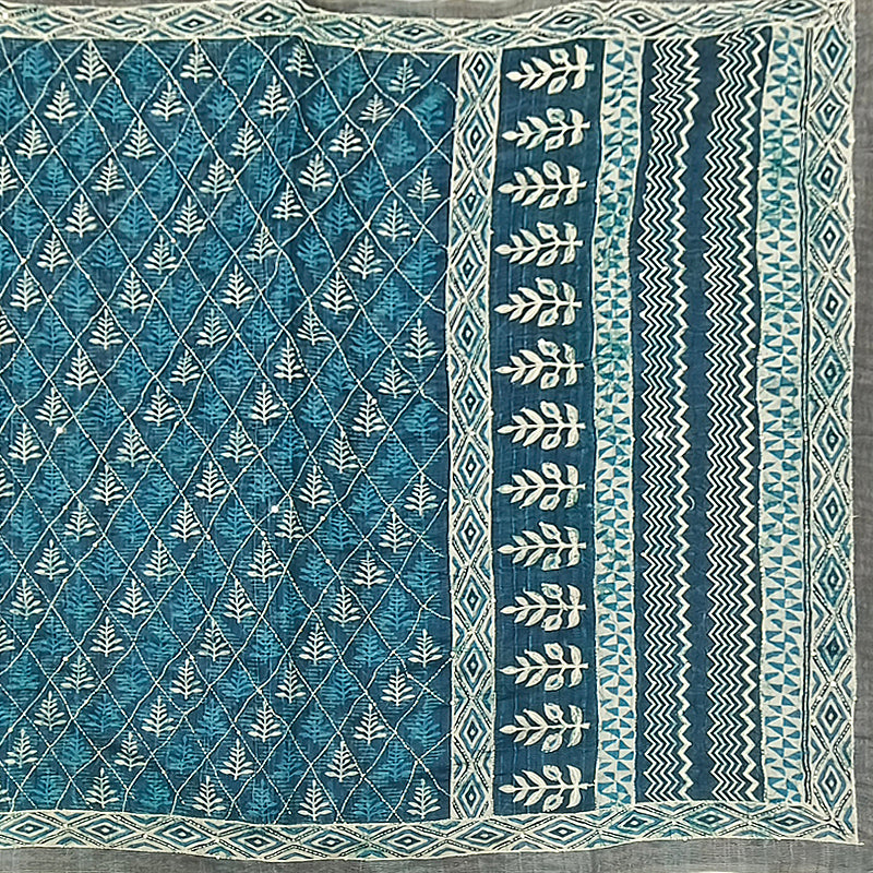 Hayagrivas Bluish-Bluish-Grey Fancy Cotton Saree KBE2544C7-2