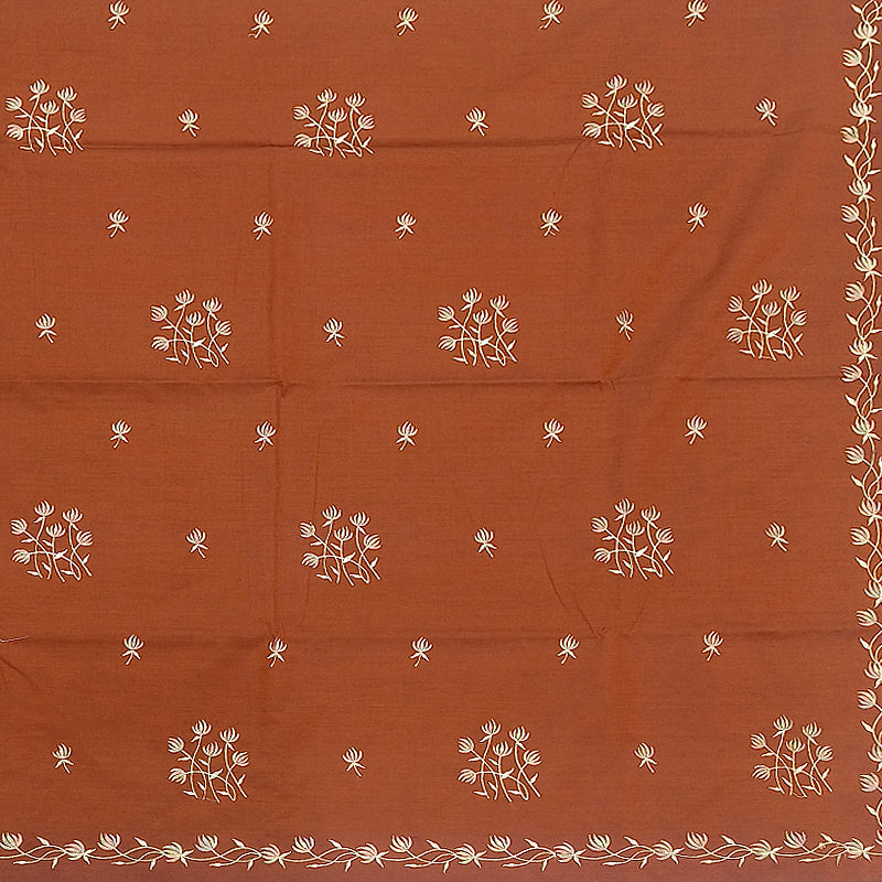 Hayagrivas Rust Orange Fancy Cotton Saree KBE2167A1-38
