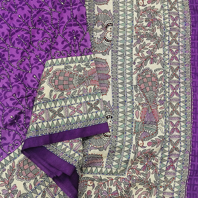 Hayagrivas Voilet Fancy Cotton Saree KBE2544C6-3