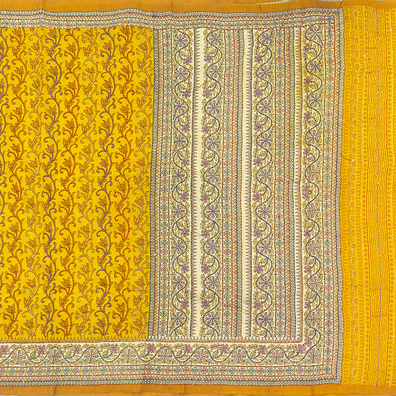 Hayagrivas Mustard Yellow Fancy Cotton Saree KBE2544C6-4
