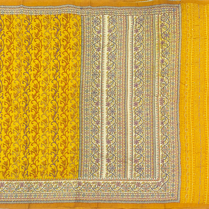 Hayagrivas Mustard Yellow Fancy Cotton Saree KBE2544C6-4