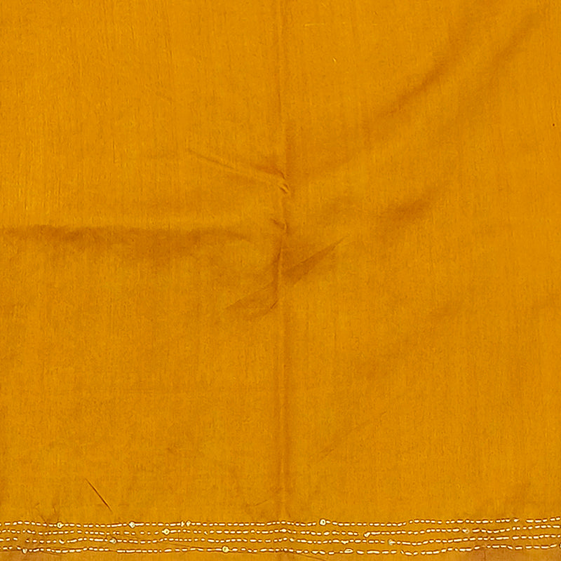 Hayagrivas Mustard Yellow Fancy Cotton Saree KBE2544C6-4