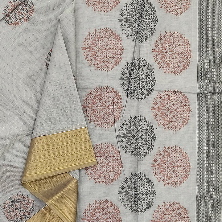 Hayagrivas Grey Pure Cotton Saree KSBE88A4-6