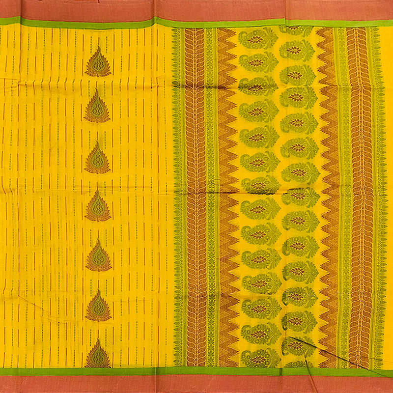 Hayagrivas Mango Yellow Pure Cotton Saree KBE1894L2-18