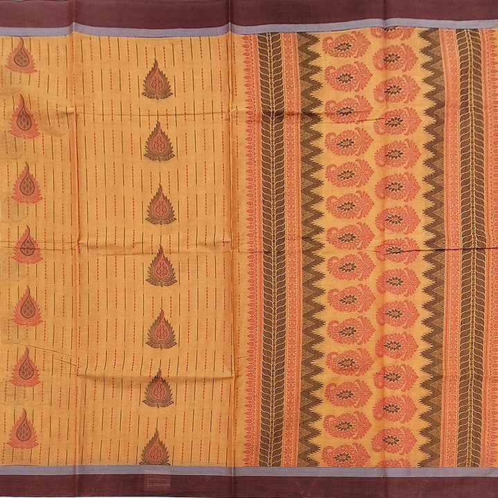 Hayagrivas Light Brown Pure Cotton Saree KBE1894L2-6