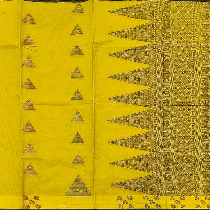 Hayagrivas Mustard Yellow Pure Cotton Saree KBE1891L1-101
