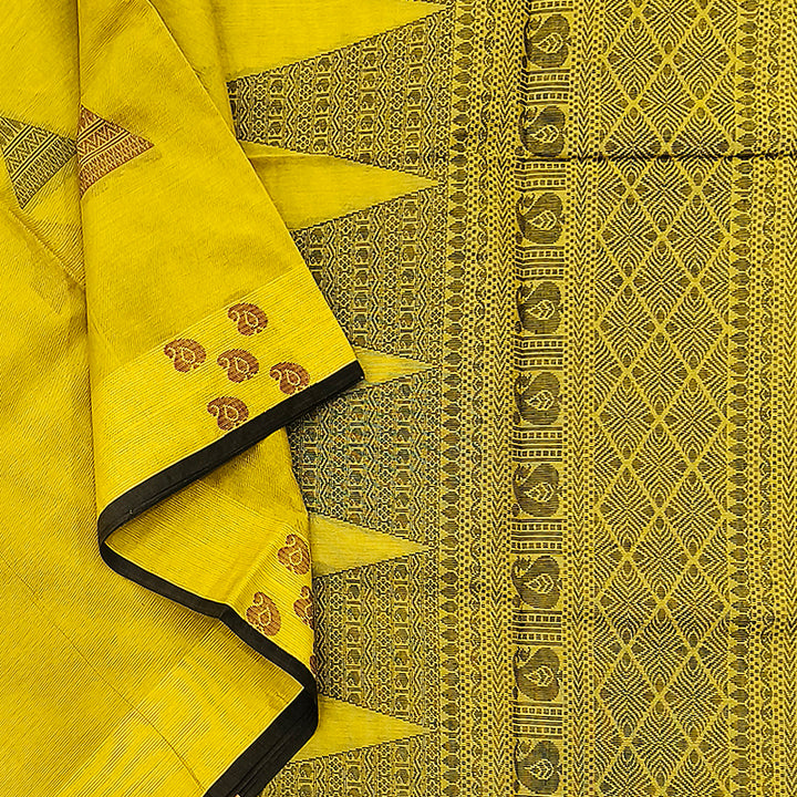 Hayagrivas Mustard Yellow Pure Cotton Saree KBE1891L1-101