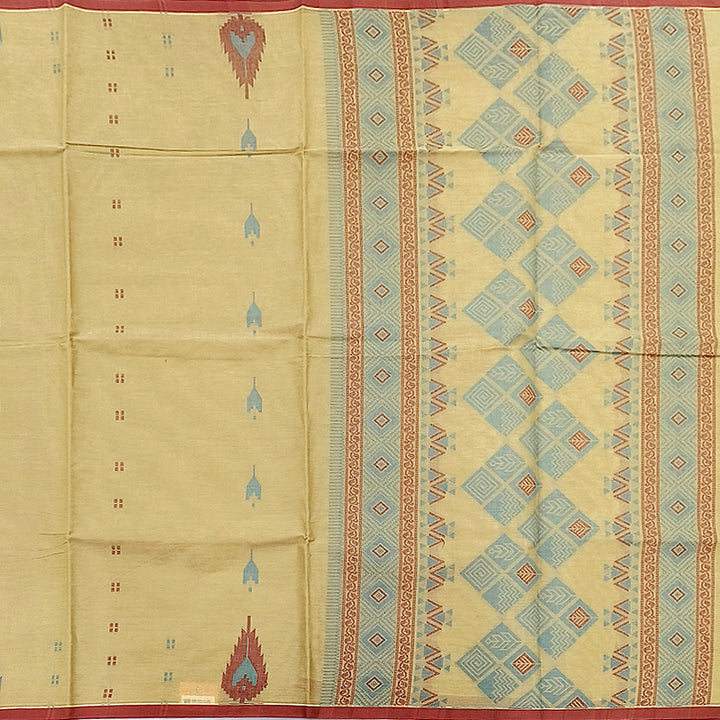 Hayagrivas Beige Pure Cotton Saree KBE1891L1-69