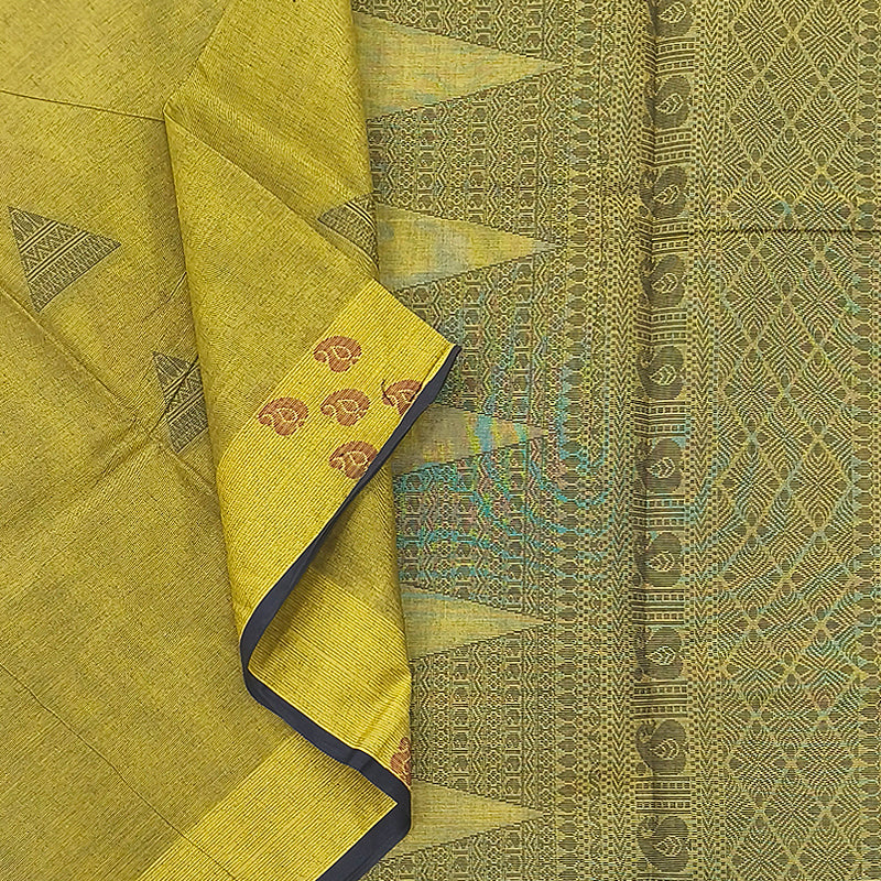 Hayagrivas Mehandi Green Pure Cotton Saree KBE1891L1-100